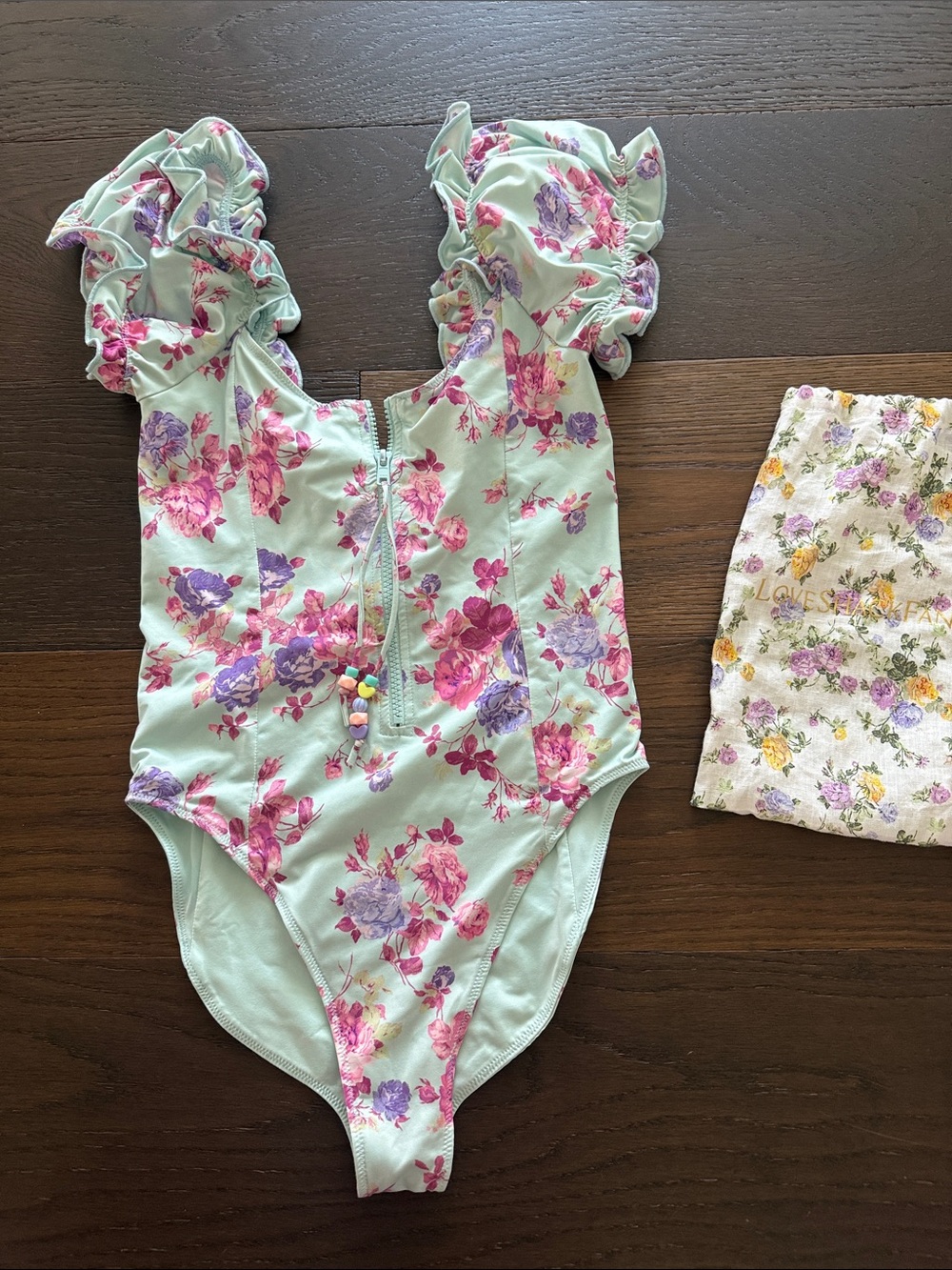 Loveshackfancy Women’s Floral Ruffle One-Piece Swimsuit